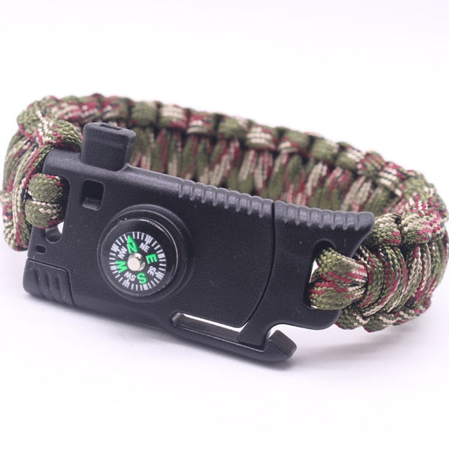 Paracord Survival Bracelet Multi-function Military Emergency Rescue EDC Camping Hiking Emergency Tactical Tactics Wrist Strap