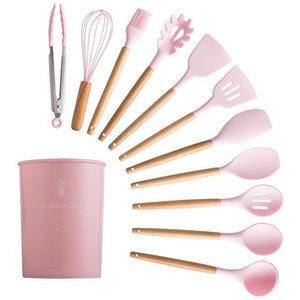 12PCS Silicone Cooking Kitchen Utensils Set