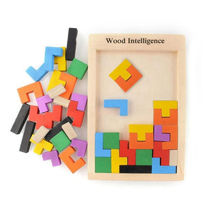 Educational Wooden Tetris Puzzles Toy