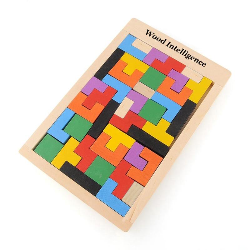 Educational Wooden Tetris Puzzles Toy