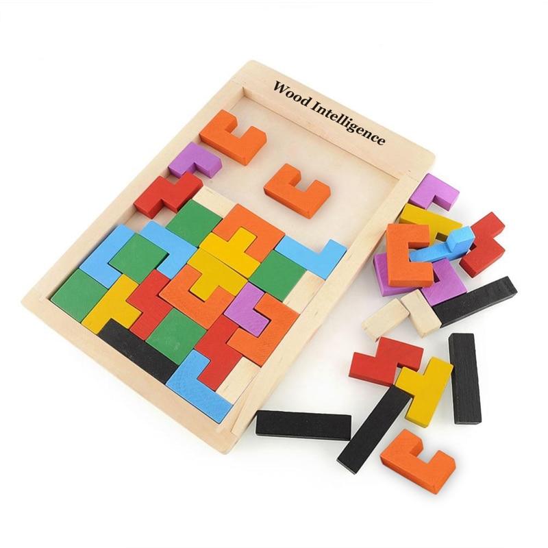 Educational Wooden Tetris Puzzles Toy