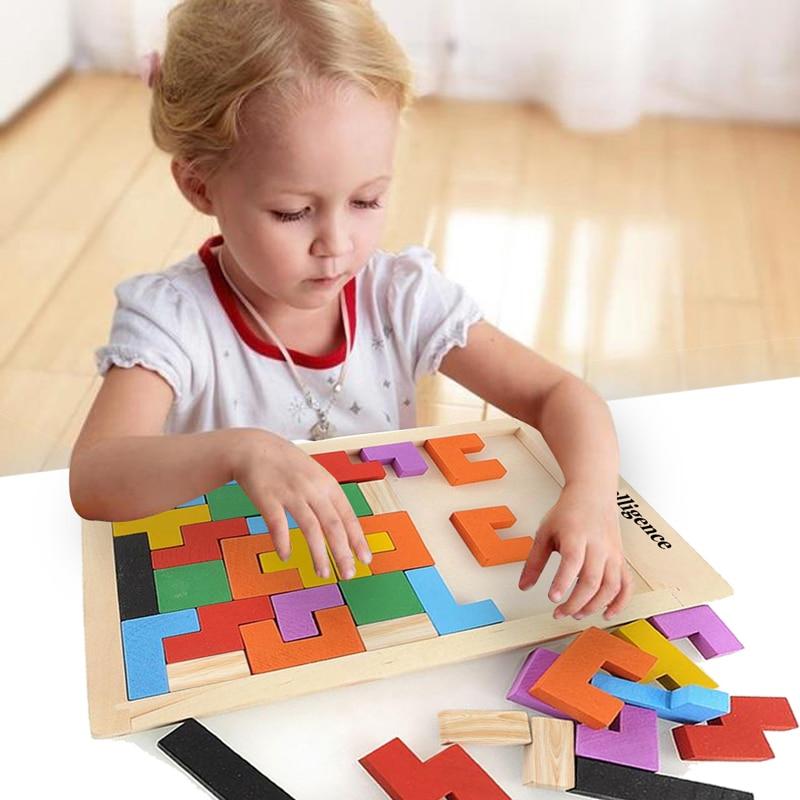 Educational Wooden Tetris Puzzles Toy