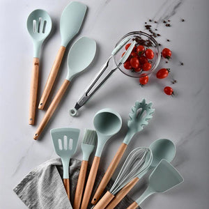 12PCS Silicone Cooking Kitchen Utensils Set